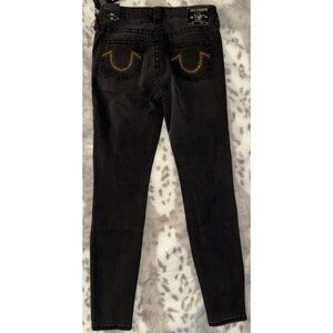 True Religion Jean Pants Women Size 27 Crystal Halle 5 AM Light Mid Rise Skinny